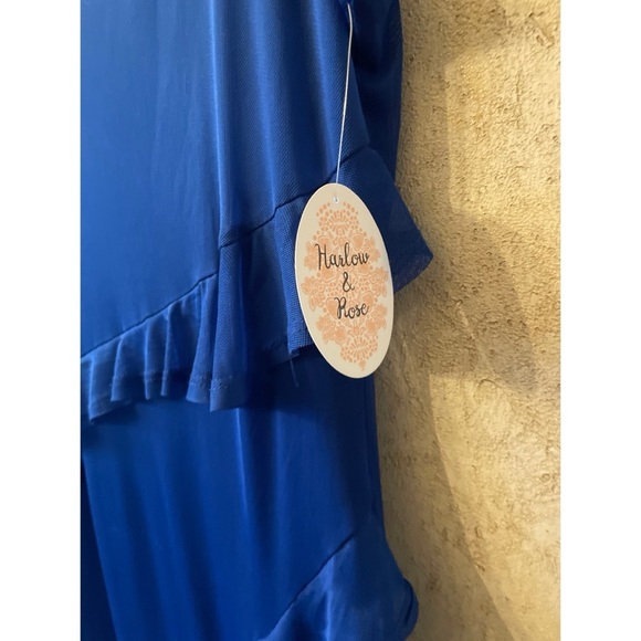 Harlow & Rose Womens Sleeveless Midi Dress with Ruffle Slit - Picture 7 of 8